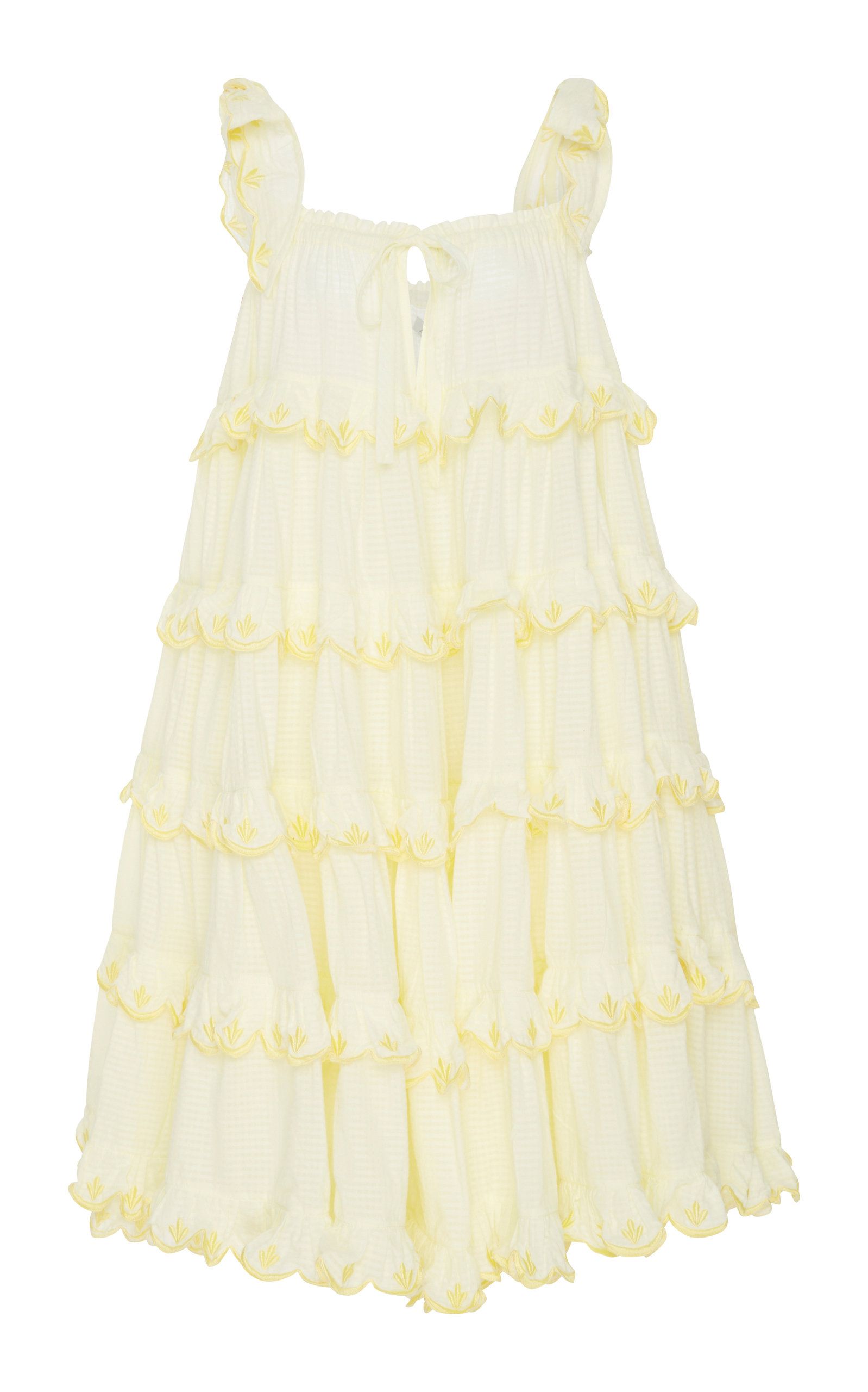 Innika Choo Scalloped Cotton Ruffle Mini Dress | Moda Operandi Global