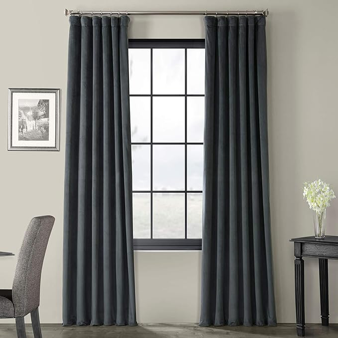 HPD Half Price Drapes VPCH-P Signature Blackout Velvet Curtain (1 Panel), 50 in x 84 in, Distance... | Amazon (US)