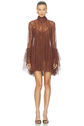 Camila Coelho Norma Mini Dress in Chocolate Brown from Revolve.com | Revolve Clothing (Global)