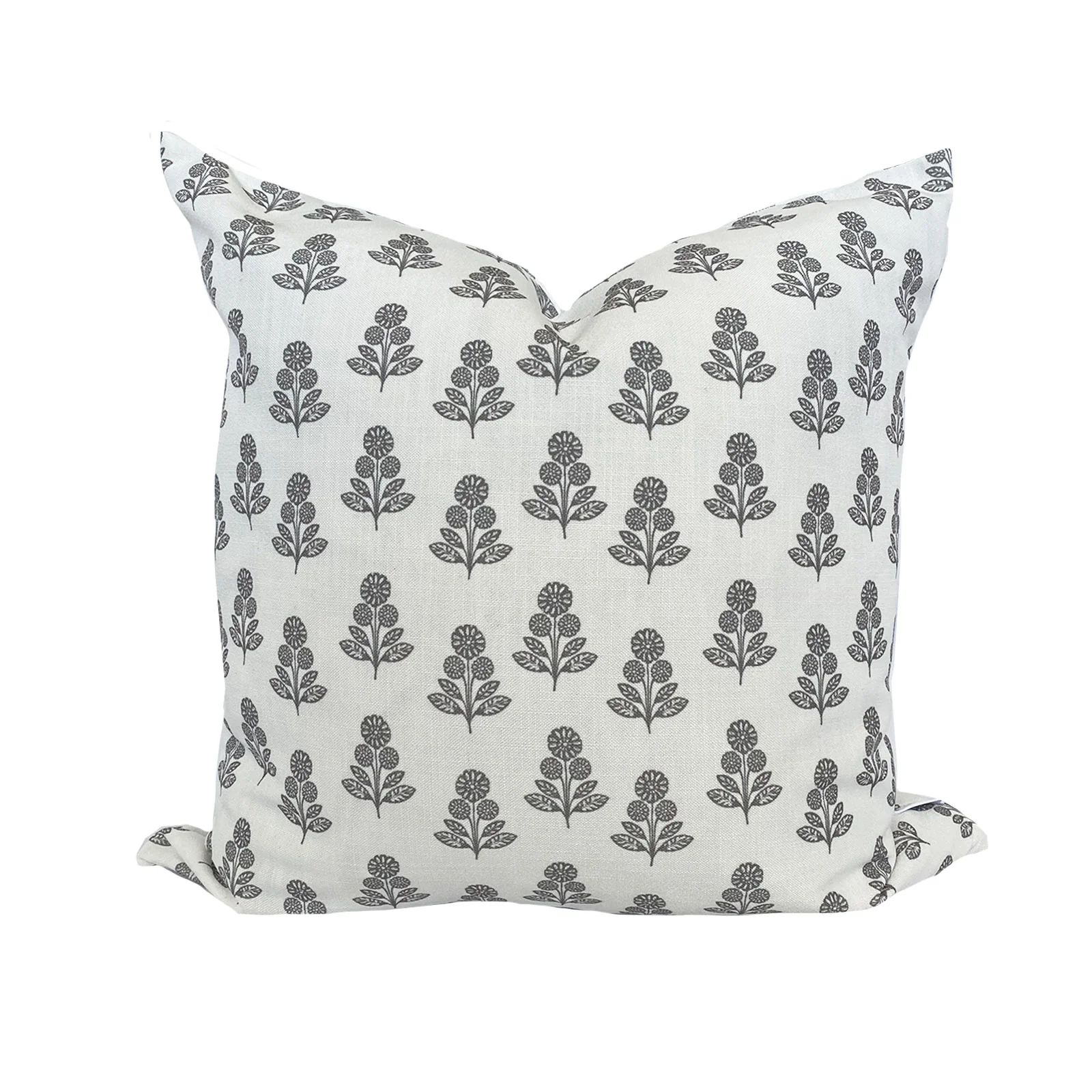 Stella Floral Pillow in Charcoal | Brooke and Lou