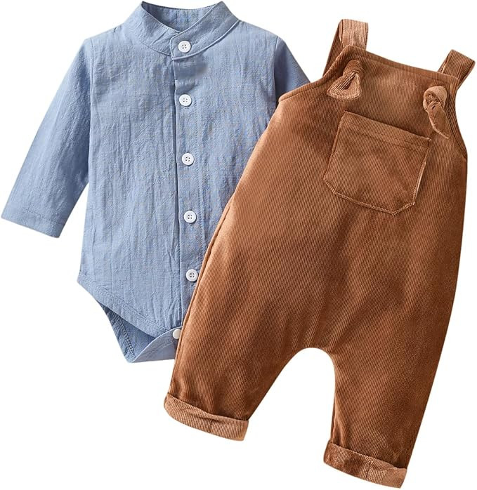 Unutiylo Baby Boys Clothes for Gentleman Outfits,Toddler Overalls Baby Suspender Pants and Bodysu... | Amazon (US)