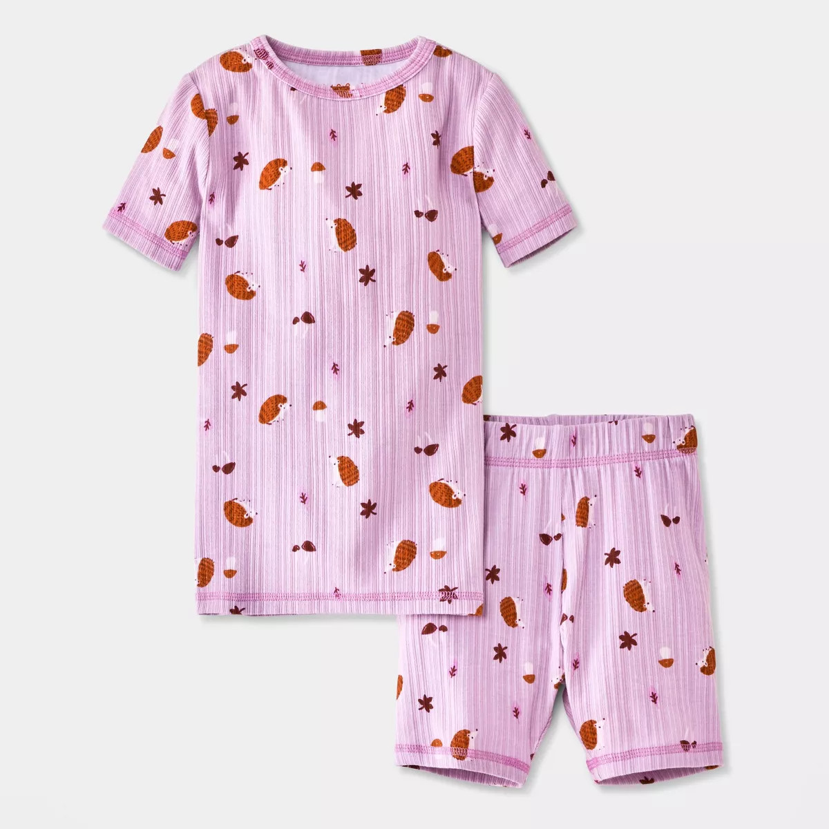 Baby Girls' 2pc Hedgehog Cozy Knit Ribbed Tight Fit Pajama Set - Cat & Jack\u2122 Purple 12M | Target
