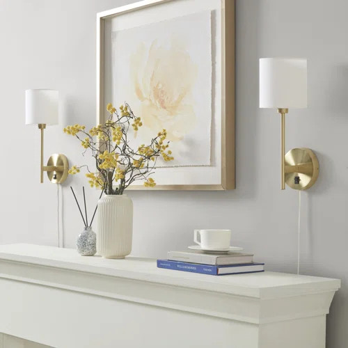 Conway Metal Wall Sconce with Cylinder Shade (Set of 2) | Wayfair North America
