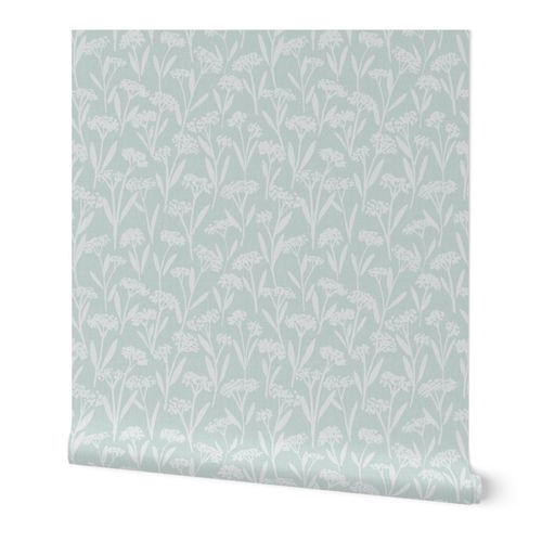 Floral Stems - cloud lightgrey Wallpaper bymilliprints | Spoonflower