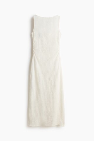 H & M - Crinkled Boat-Neck Dress - Cream | H&M (US + CA)