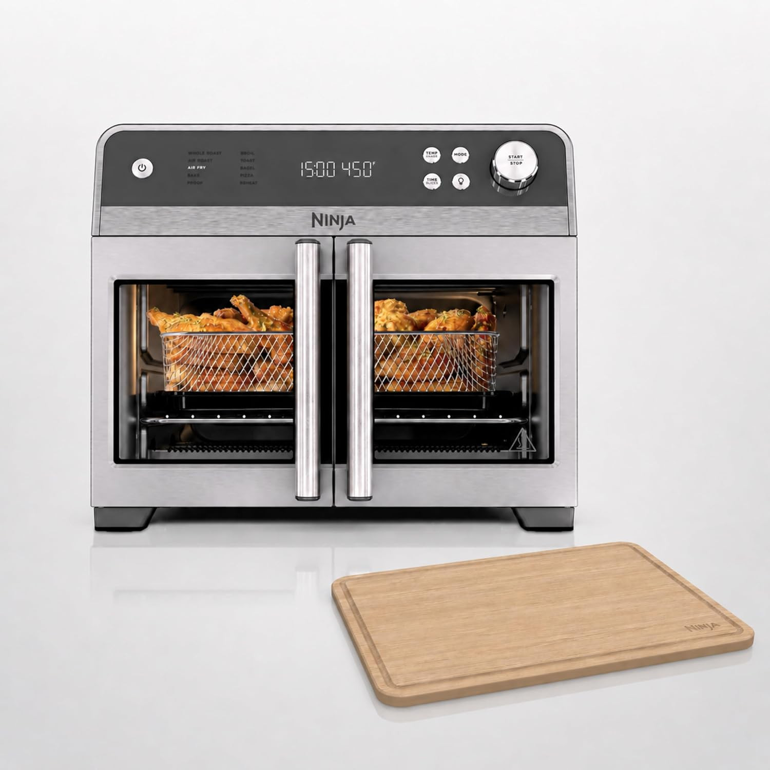 Ninja French Door Premier Air Fry Oven with Cutting Board, Steel, FO103 | Amazon (US)