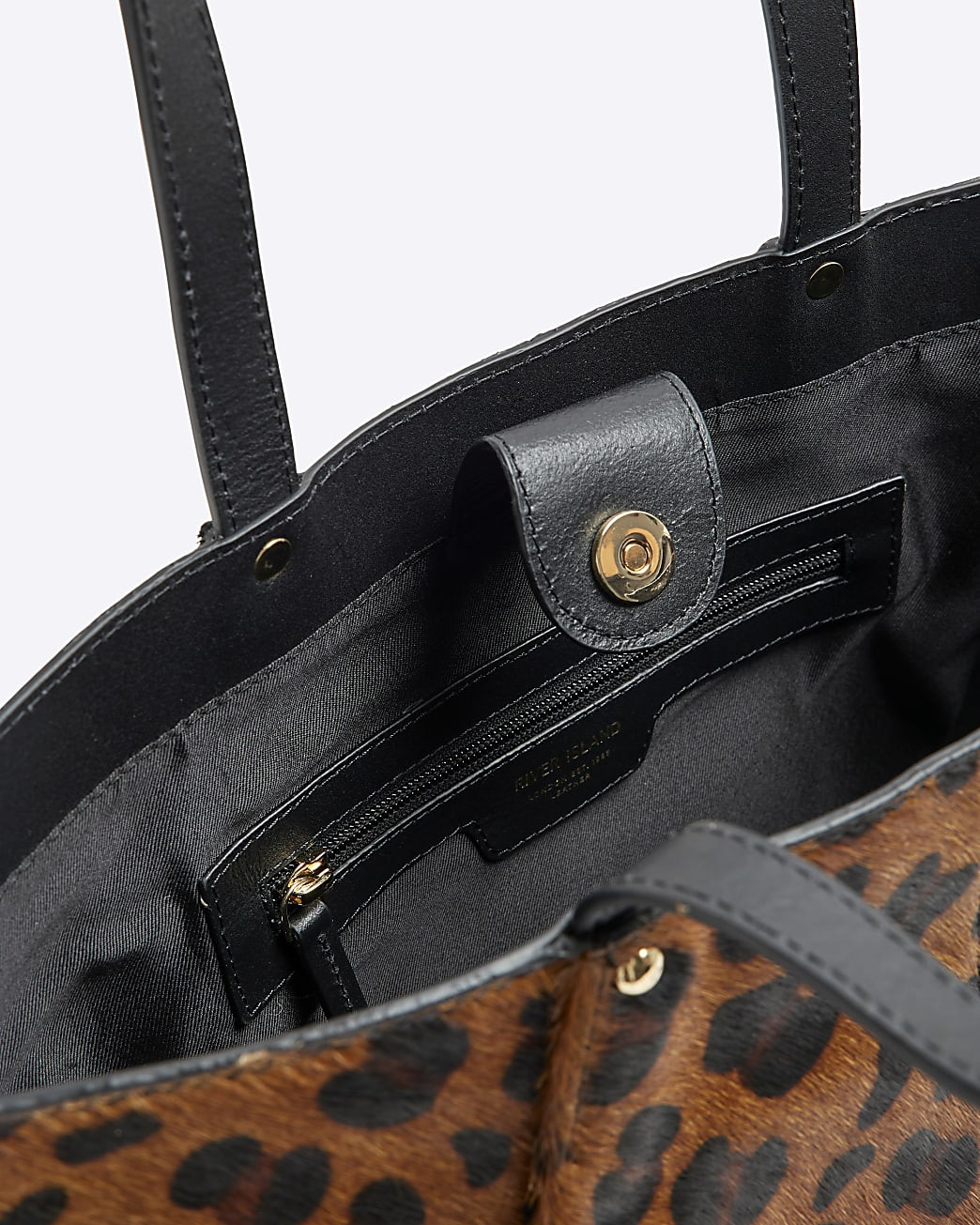 Brown Leather Leopard Shopper Bag | River Island (UK & IE)