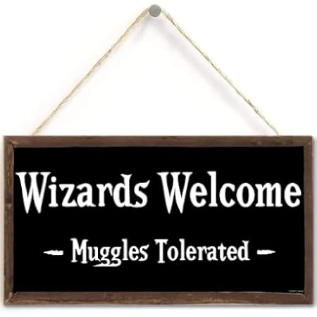 CARISPIBET Wizards Welcome Muggles Tolerated | Funny Decorative Sign, Home Signs, Welcome Sign, W... | Amazon (US)