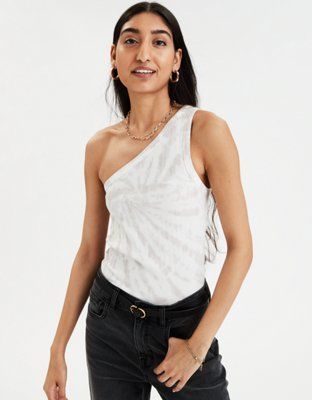 AE Tie Dye One Shoulder Tank Top | American Eagle Outfitters (US & CA)