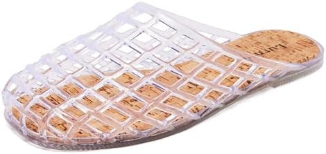 Clear Jelly Mesh Slide Sandals for Women Slip on Closed Toe Flats Sandals Summer Beach Jelly Shoe... | Amazon (US)