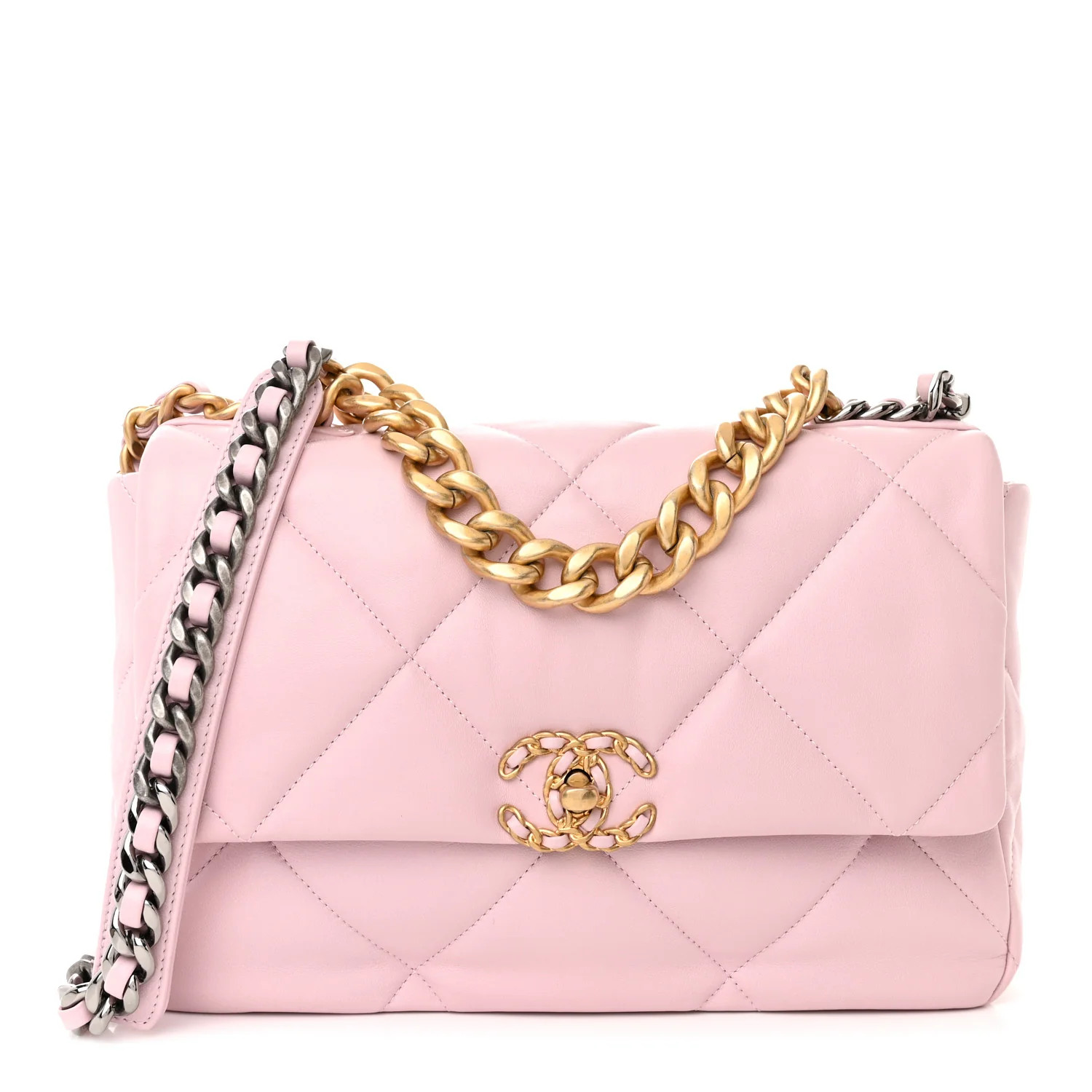 Lambskin Quilted Medium Chanel 19 Flap Light Pink | FASHIONPHILE (US)