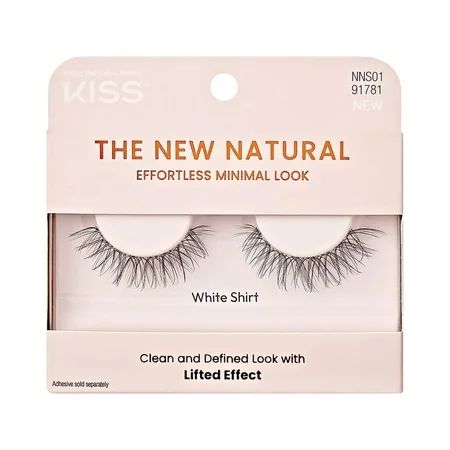 KISS The New Natural False Eyelashes Full Strip Lash Single Pack White Shirt 1 Pair | Walmart (US)