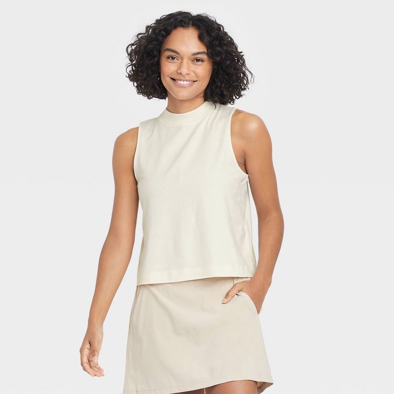 Women&#39;s Supima Cotton Tank Top - All in Motion&#8482; Cream XS | Target