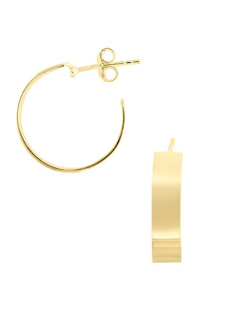 Chloe & Madison 14K Yellow Gold Vermeil &amp; Sterling Silver Hoop Earrings on SALE | Saks OFF 5T... | Saks Fifth Avenue OFF 5TH