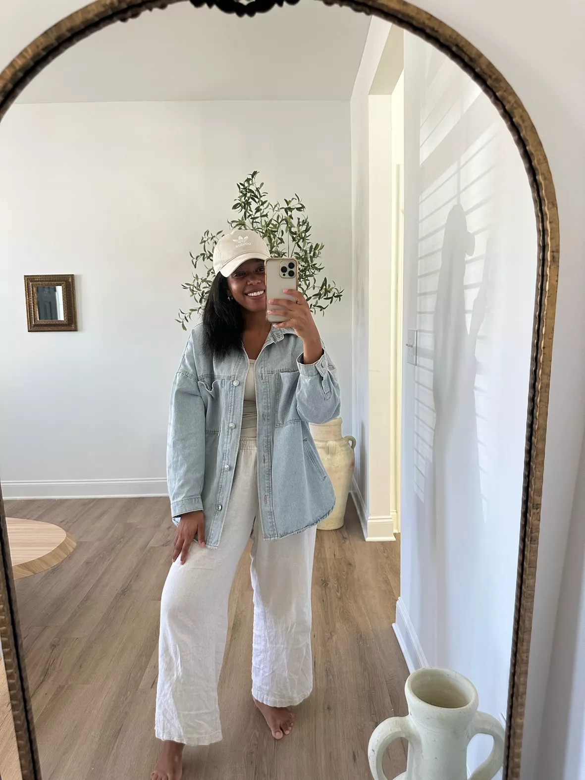 Linen Blazer and Jeans Outfit - Jeans and a Teacup