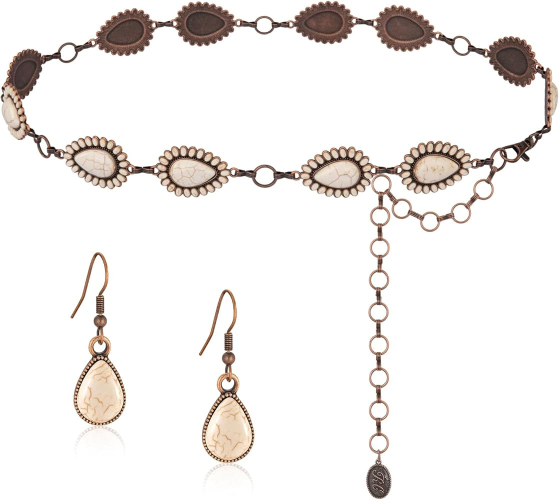 Montana West Rustic Couture's Large Western Concho Metal Belts for Women Cowgirl | Amazon (US)