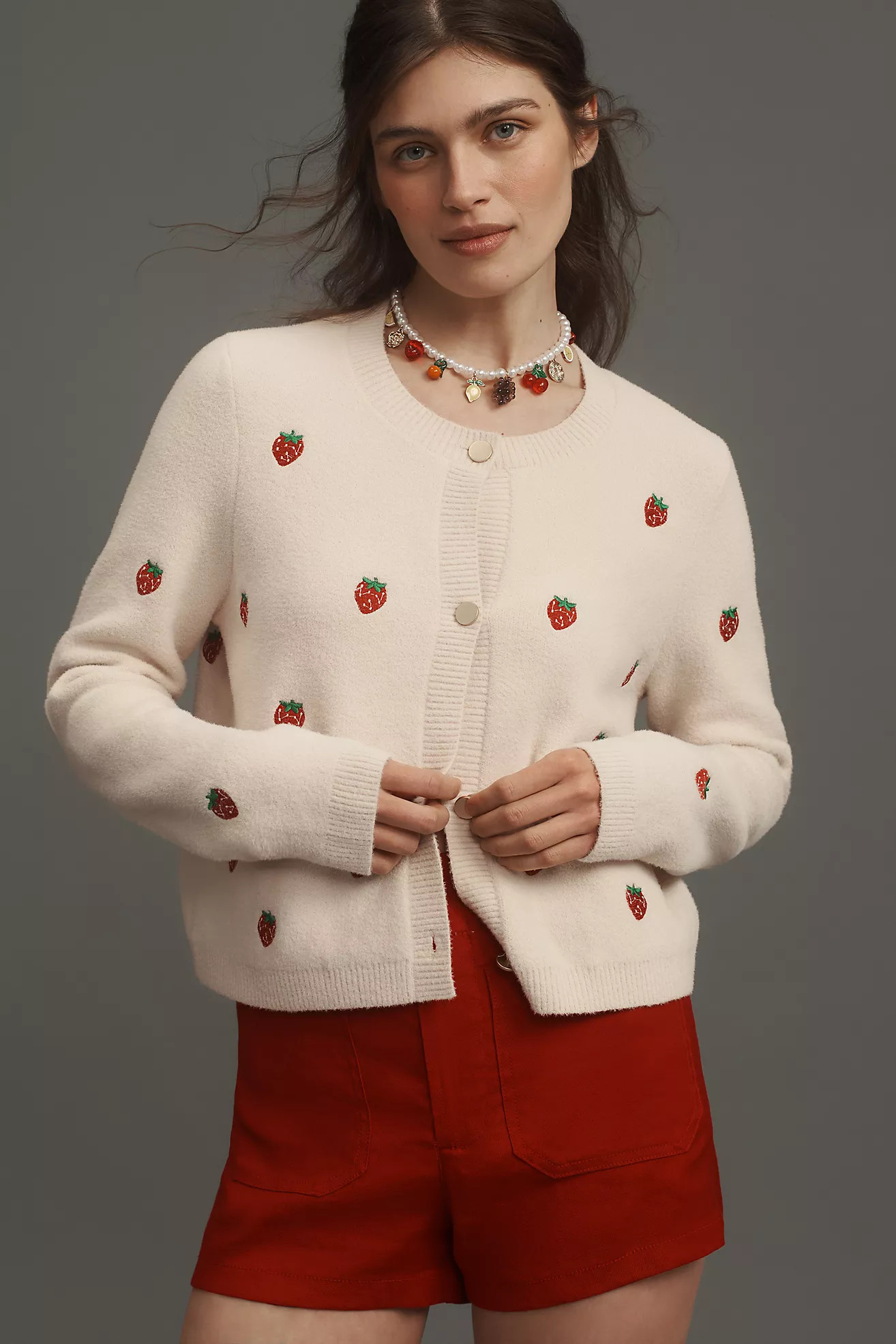 NVLT Strawberry Print Knit Lady Jacket | Anthropologie (US)