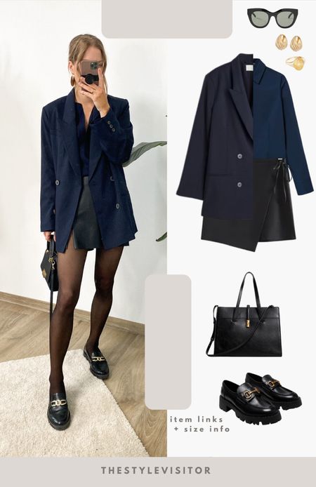 A more trendy work outfit. You can skip the skort for a midi skirt which I also linked. Again with this navy blazer, make sure to size down if you’re petite. Read the size guide/size reviews to pick the right size.

Leave a 🖤 if you want to see more work outfits with loafers

#loafers #navy blazer #skort #midi skirt #workoutfit #office outfit #office look #workwear 

#LTKworkwear #LTKSeasonal #LTKstyletip