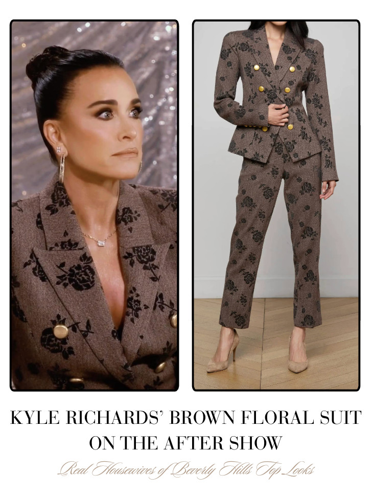Kyle Richards' Brown Floral Suit on The After Show 

 