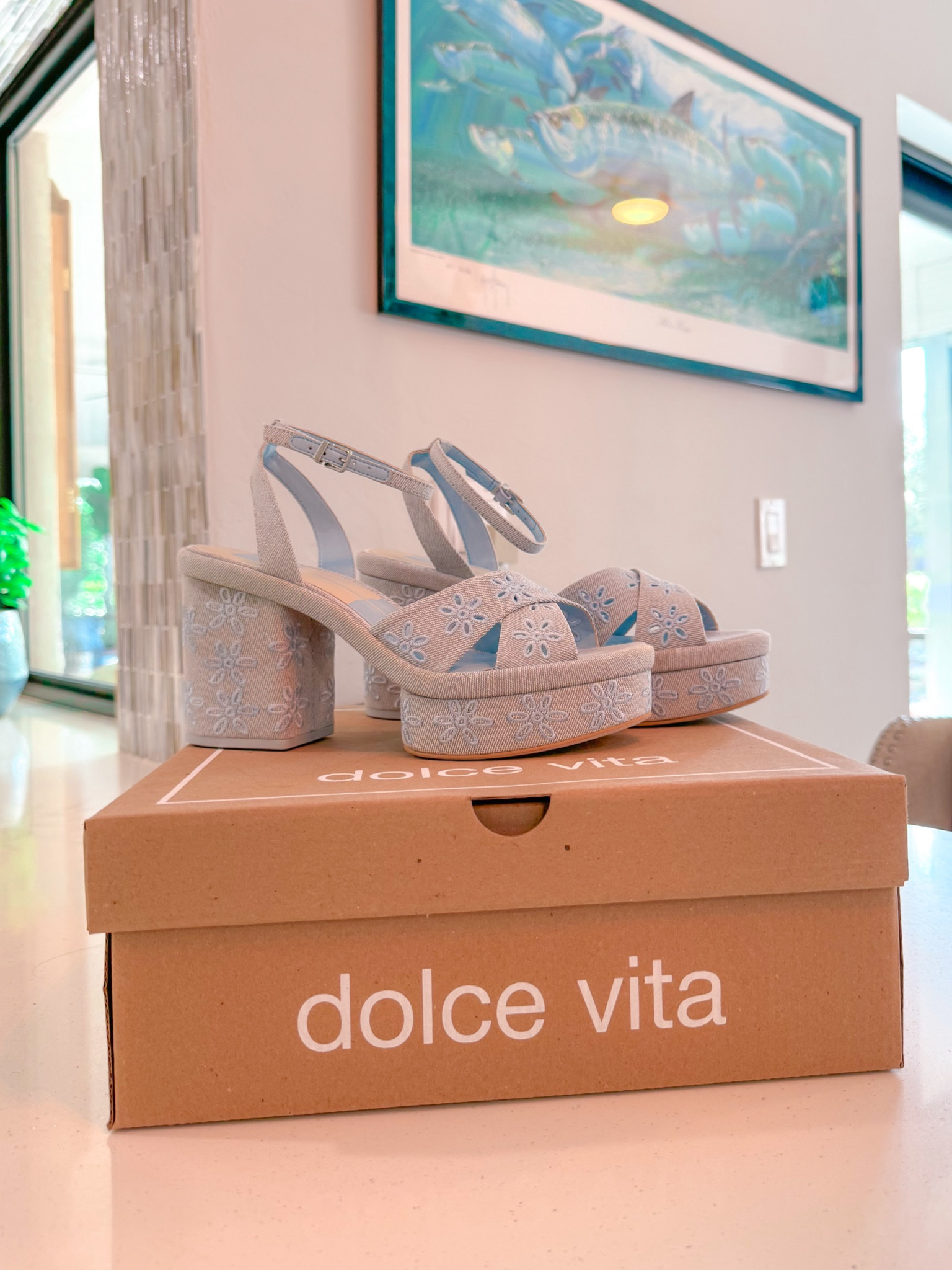 light blue eyelet heels😍😍