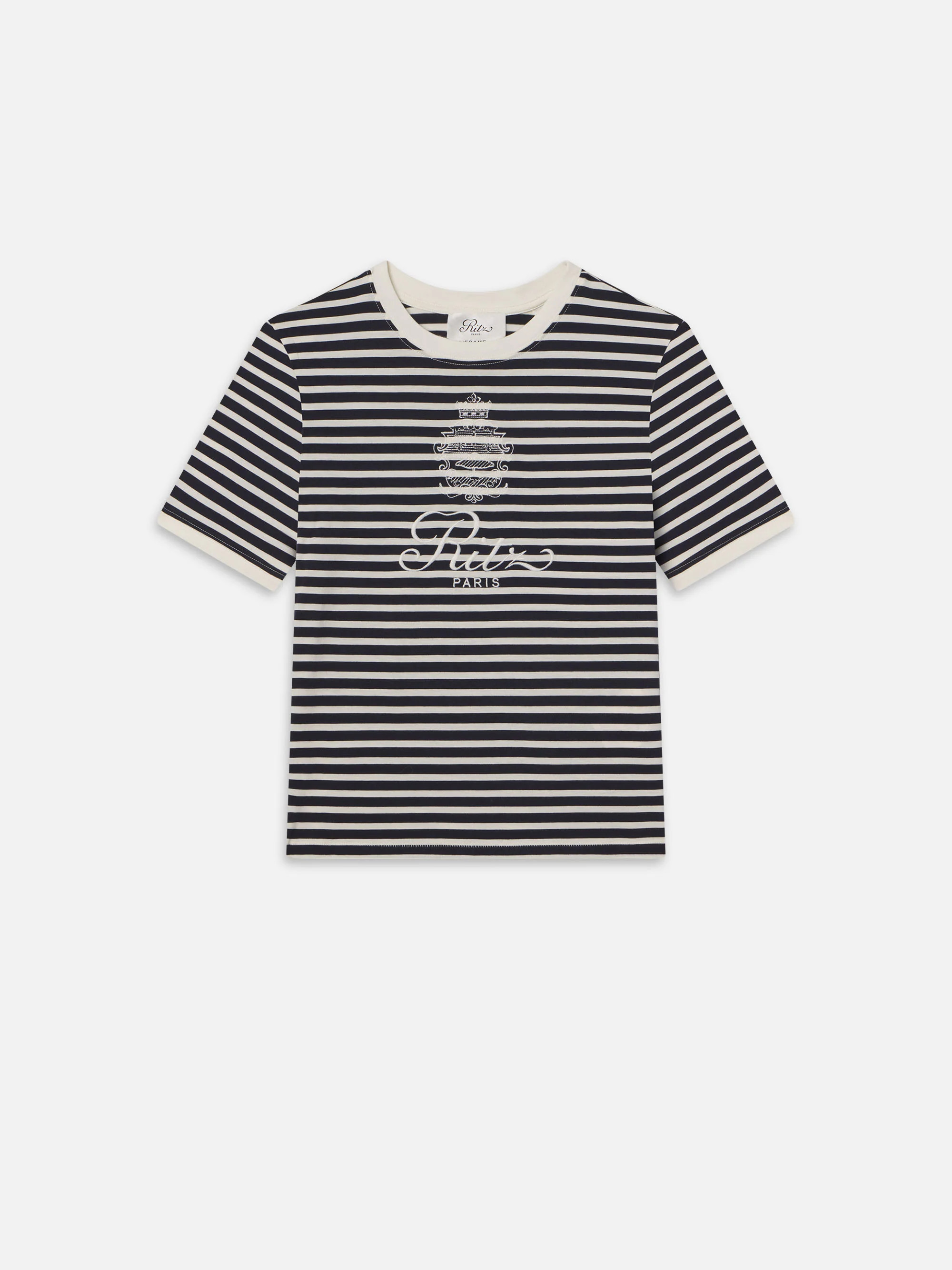 Ritz Striped Baby Tee -- Navy Multi | Frame Denim