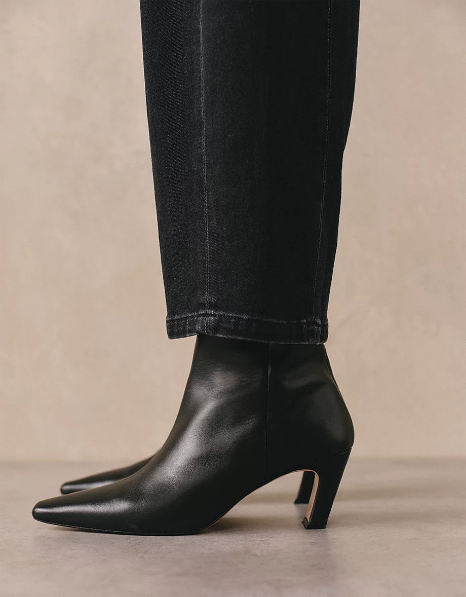 Flattered Xena Leather Kitten Heel Ankle Boots | The White Company UK & ROW