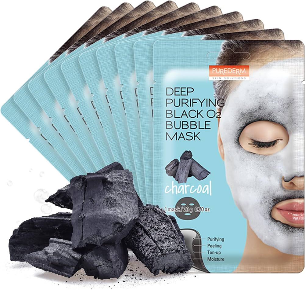 Purederm Charcoal Bubble Face Mask, Deep Cleansing and Purifying for Pore Minimizing and Detox, K... | Amazon (US)