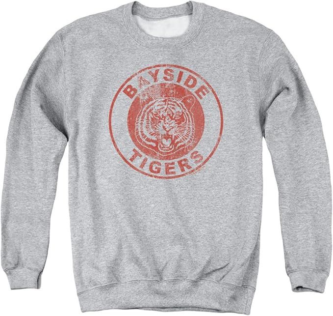 Saved By The Bell Men's Tigers Sweatshirt Athletic Heather | Amazon (US)