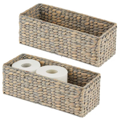 mDesign Natural Woven Water Hyacinth Bathroom Storage Organizer Basket | Target