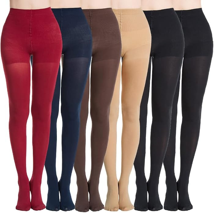 MANZI Women's 2-6 Pairs Opaque Control Top Tights Comfort Stretch Pantyhose | Amazon (US)