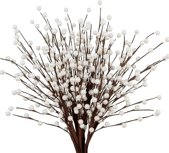 ZIFTY 10Pcs Christmas Tree Picks and Sprays Artificial Holly Berry Stem, 16.5 Inch Berry Picks De... | Amazon (US)