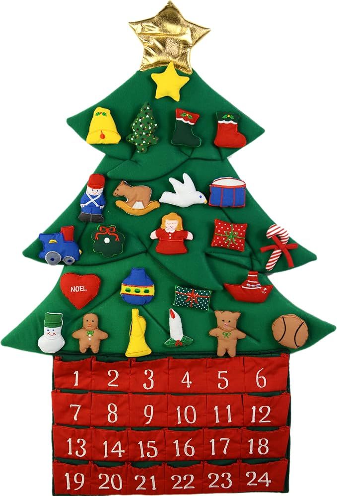 Kubla Crafts Stuffed Oh Christmas Tree Fabric Advent Calendar | Amazon (US)