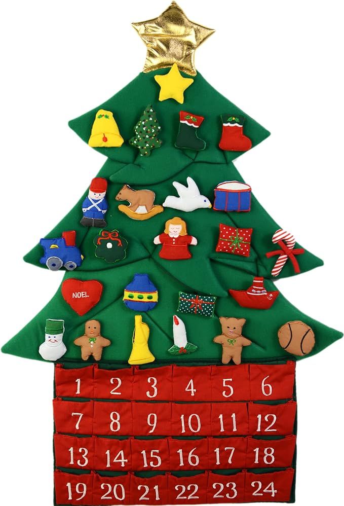 Kubla Crafts Stuffed Oh Christmas Tree Fabric Advent Calendar | Amazon (US)