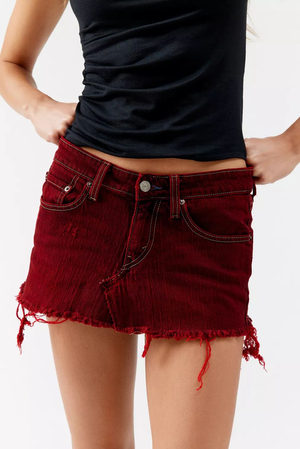 Urban Renewal Remade Overdyed Gummy Denim Micro Mini Skirt | Urban Outfitters (US and RoW)