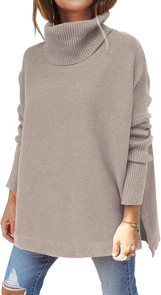 EFAN Women's Turtleneck Oversized Sweaters Fall Outfits Clothes Long Pullover Winter Tunic Tops 2... | Amazon (US)
