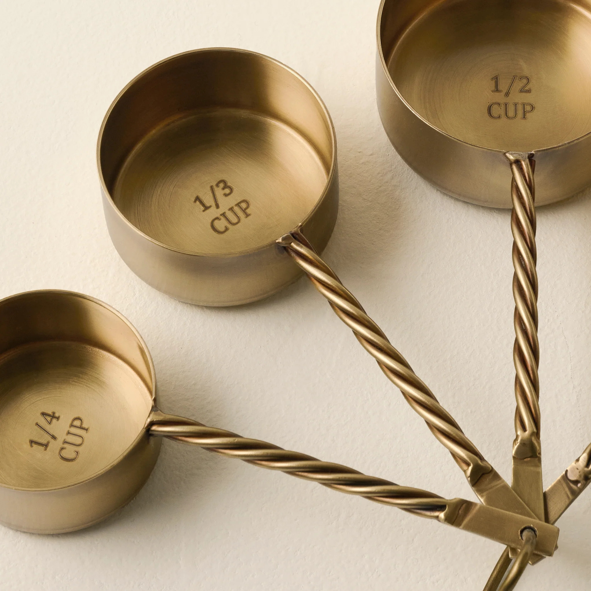 Antique Brass Twisted Measuring Cups | Magnolia