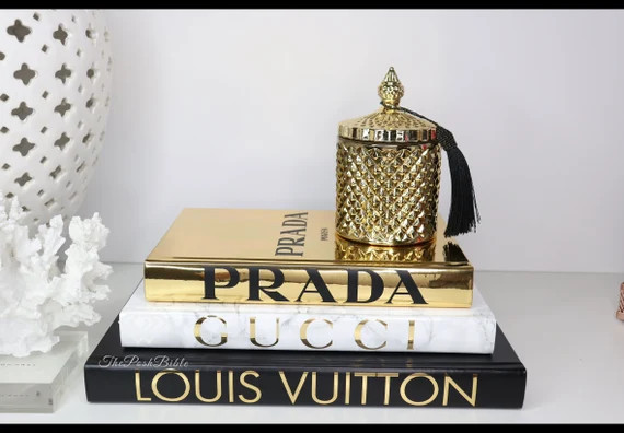 Home Decor Books Luxury Stacked Fashion Coffee table books | BLANK Pages | Etsy (US)