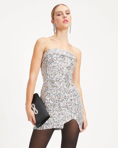 Sparkle On Honey Strapless Slit Mini Dress - Multi Color - SALE | VICI Collection