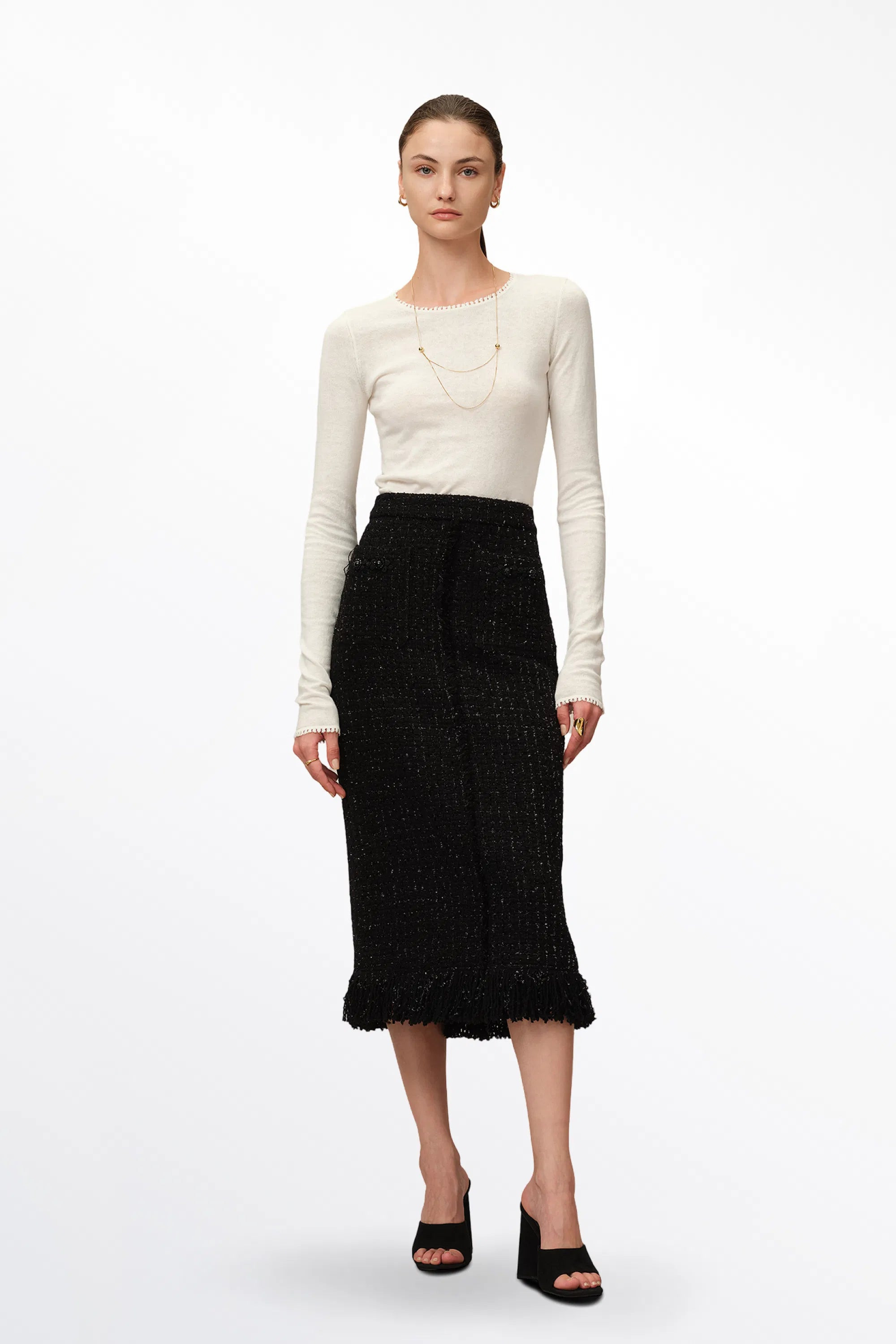 Basic Sheer Base Shirt in Cotton-Cashmere Knit | Fabrique