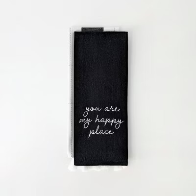 2ct Dish Towel Happy Place Black/White - Bullseye's Playground™ | Target