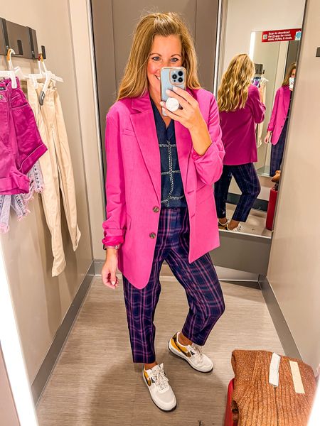 Fall Target try on! 🍁
Crazy for this magenta pink blazer! 

#LTKunder50 #LTKSeasonal #LTKstyletip