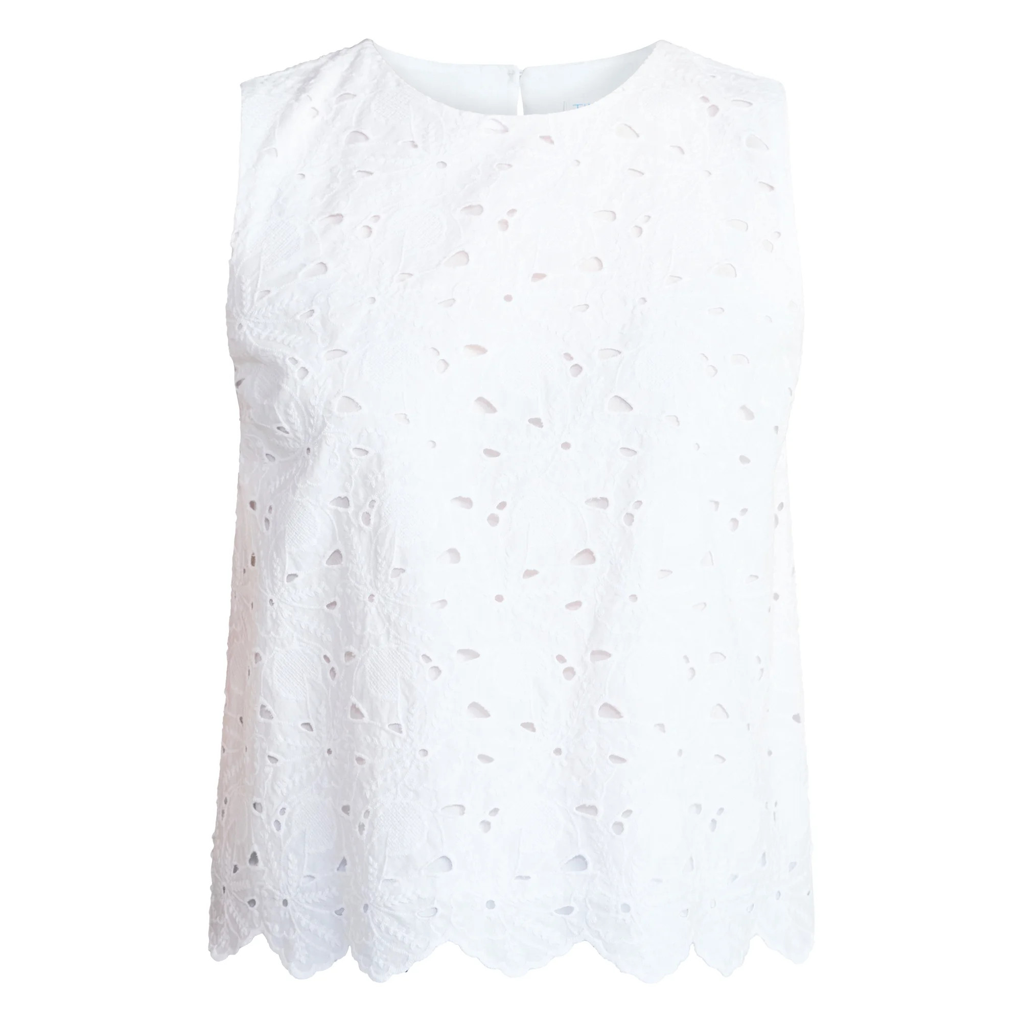 Time and Tru Women’s and Women’s Plus Eyelet Embroidery Top, Sizes XS-4X | Walmart (US)