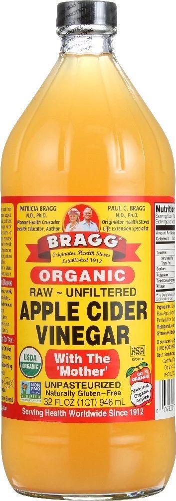 Bragg Organic Raw Unfiltered Apple Cider Vinegar with Mother, 32 Fl Oz | Walmart (US)