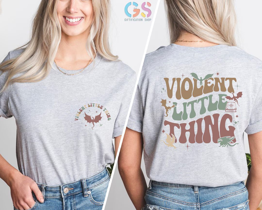 Violent Little Thing T Shirt, Fourth Wing Shirt, Fantasy Book Lover Gift, Dragon T Shirt, Bookish... | Etsy (US)
