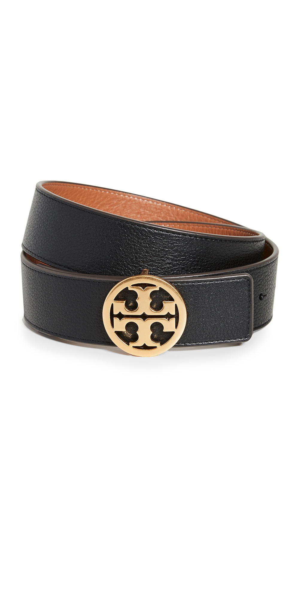 Tory Burch Miller Reversible Belt 1.5 Black/New Cuoio/Gold L | Shopbop