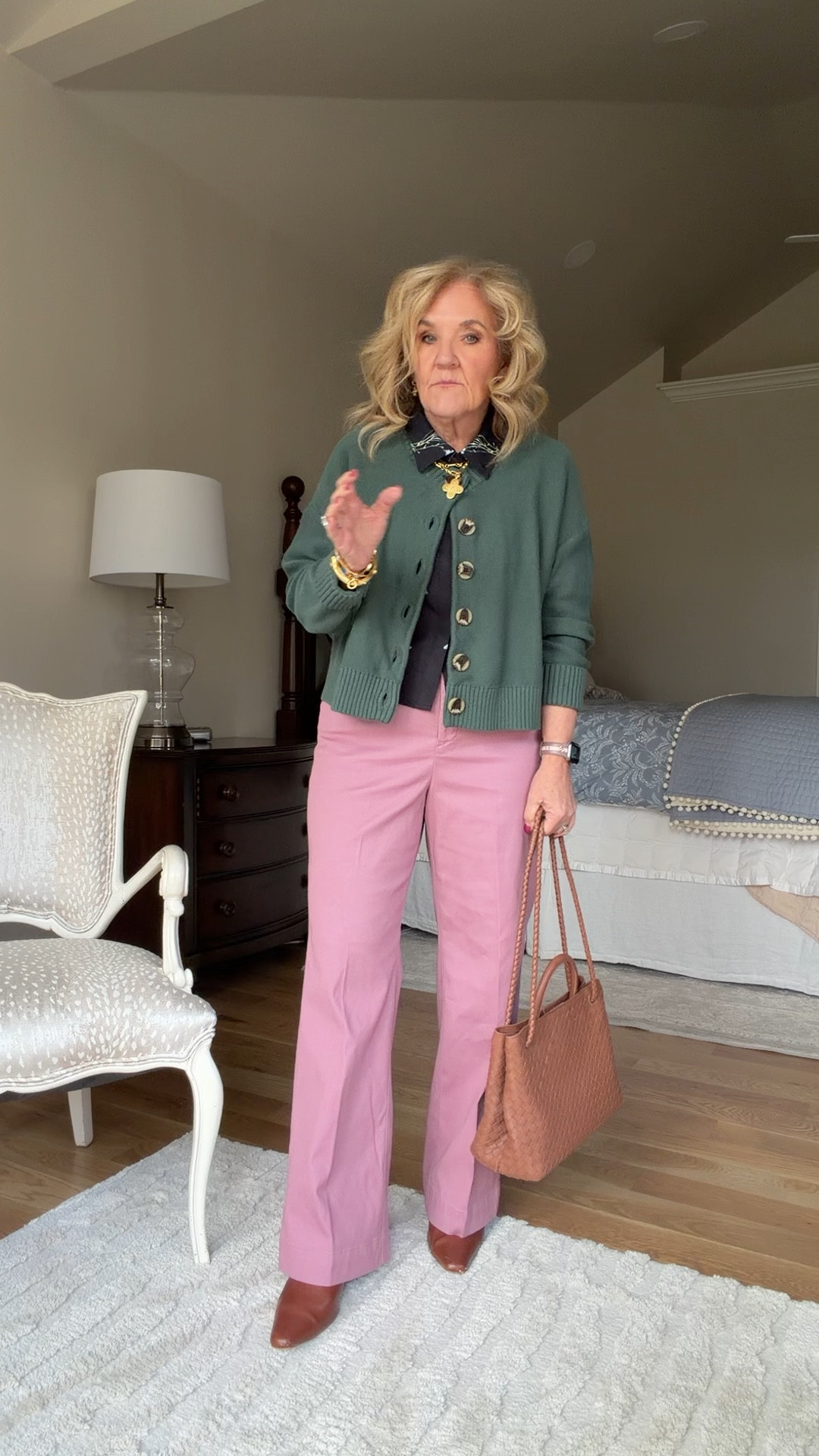 Sweater size medium the green has been restocked, but hurry. It always sells fast.
New spanx stretch twill full length pants wearing a size medium petite. I love the new design and the twill is a little bit lighter than it was last year which I like.
The blouse is part of a two-piece set from Amazon size medium 

#LTKOver40 #LTKPetite #LTKWorkwear

#LTKSeasonal