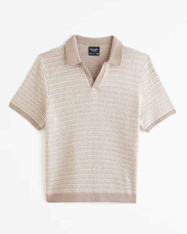 Men's Retro Johnny Collar Sweater Polo | Men's New Arrivals | Abercrombie.com | Abercrombie & Fitch (US)