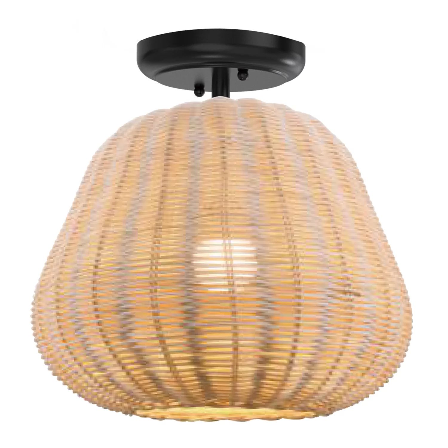 Better Homes & Gardens 13" Nature Woven Semi Flush Mounted Ceiling Light, Dimmable A19 Soft White | Walmart (US)