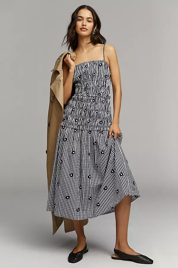 Maude Madison Smocked Drop-Waist Midi Dress | Anthropologie (US)
