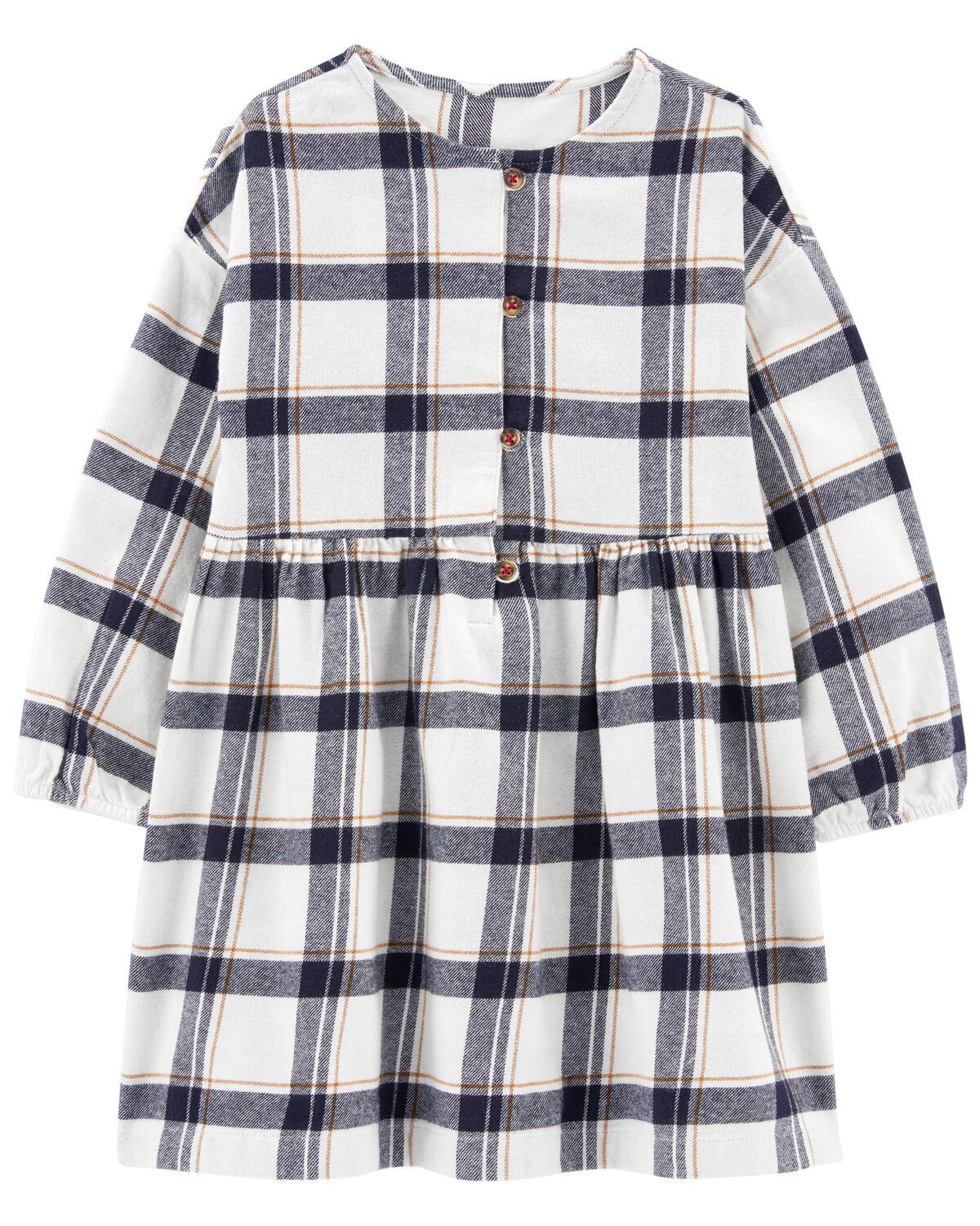 Multi Toddler Plaid Twill Flannel Dress | carters.com | Carter's